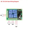 Zubehör Smart Multiple DC 12V 24V 10A 315/433 MHz 4Ch 4 CH Wireless Relais RF Fernbedienungsschalter Empfänger+1 2 3 4 Sender T200605