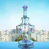 Glass Bong Heady Dab Rigs Hookahs Rotating Perc Double Function Water Pipe Recycler Oil Rig Glass Vatten Bongs med 14 mm