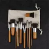 11 pièces manche en bambou pinceau de maquillage fond de teint pinceaux de maquillage pour les yeux ensemble pinc￩is de maquiagem Kit