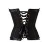 Donna Plus Size S-6XL Burlesque Jacquard Overbust Corsetto Moda Classic Lace-up Bustier Danza Corsetto Top con volant pieghettato Tr238z