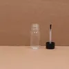 Bottiglia vuota in vetro trasparente (con pennello con cappuccio nero) per smalti liquidi, fard e colla per unghie da 5 ml a 50 ml