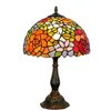 40W Retro Mediterranean Table Lamp European Tiffany Simple Orange Bedroom Bedside Desk Lamps Bar Restaurant Hotel Stained Glass Light