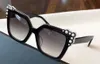 Hurtownie-Studded Can Eye 0260 Okulary przeciwsłoneczne Czarny / Różowy Brown Gradient Kobiety Designer Okulary Okulary Des Lunettes De Soleil Nowy Z Pudełkiem