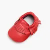 Multy Renk Bebek Moccasins Yumuşak Sole 100% Hakiki Deri İlk Yürüteç Ayakkabı Bebek Deri Yenidoğan Ayakkabı Püsküller Maccasions Ayakkabı V010