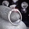 Exquisite Ringe für Frauen 6 Claws Krone 925 Sterling Silber Hochzeit Versprechen Jahrestag Ring 1,25 Ct Erstellt Diamant-Schmuck Geburtstagsgeschenk