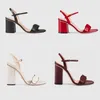 Designer-Sandale, luxuriöse High Heels, Lederkleid, Hochzeitsschuhe, sexy Doppelbuchstaben-Absatz, Damen-Mittelabsatz