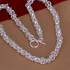 Ny ankomstpläterad Sterling Silver Necklace 18inchs * 7mm Mäns kran till halsband DHSN060 Top Sale 925 Silver Plate Chains Smycken