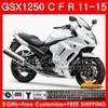 Corpo Para SUZUKI Bandido GSX1250F branco pérola GSX1250FA GSX1250 C 11 12 13 14 15 23HC.29 GSXF1250 GSX1250C 2011 2012 2013 2014 2015 Carenagem