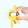 Massaggiagengive per bambini in silicone Giraffa Massaggiagengive Baby training morso giocattolo felice morbido molare Bastone Giocattoli da masticare Cura dei denti Durevole Molare Giocattoli 3 colori