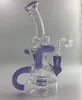 8,2 pouces Rose Vert Violet Jade Bong Verre Bongs D'eau Percolater Dab Rig Pipe Recycler Bongs avec Banger 14mm Pour Fumer Le Narguilé