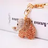 Rhinestone Animal Elephant Key Chains Crystal Alloy Keychain Pendant Gold Tone Lobster Clasp Car Accessories Decoration Key Ring Holder