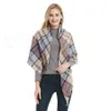 Plaid Scarves Girls Check Shawl Grid Oversized Tassel Wraps Lattice Triangle Neck Scarf Fringed Pashmina Winter Neckerchief Blankets RRA1873