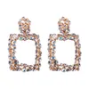 Gros-concepteur exagéré géométrie vintage rond diamant circulaire coloré strass cristal pendentif boucles d'oreilles pour femmes filles