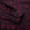 Fast Shipping Silk Men's Long Sleeve Shirts Jacquard Woven Red Black Paisley Slim Shirts for Dress Party Wedding Quality Exquisite Fashion