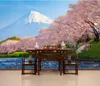 beautiful scenery wallpapers Fresh and beautiful cherry blossom Japanese and Korean TV background wall