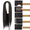 Lupu syntetiska spets peruker för svartvit kvinnor 30 tum lång rak mittdel hår hög temperatur fiber2736963