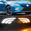 CAR DRL LED DAYTIME RUND LIGHT FÖR TOYOTA CAMRY 2018 2019 2020 XSE SE med gul bländsignal Reläslampskydd