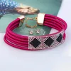 Wholesale- Mode Luxus-Designer übertriebene mehrschichtiges Seil Frau Halsband Aussage Halskette Diamant-Ohrring-Set