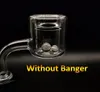 US DHL !!! 5mm 6mm 8mm 쿼츠 Terp 진주 빛나는 빛나는 석영 Dab 구슬 공 방적 모자 플랫 톱 쿼츠 vanger 손톱 dab rigs