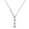 Collana in argento sterling lucido con sette stelle S925 Collane con pendente in zirconi cubici di moda Collana in argento oro rosa da donna233A