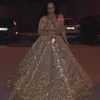 2022 Off the Shoulder Bling Prom Dress Gold Sequin Floor Length Lace Up Bridal Dress Quinceanera Dresses Ball Gown Long Formal Evening Wear