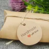 1.18inch kraft print paper hand made tag with love for DIY Gift box tag candy cupcake handmade favors name