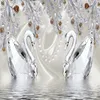 Photo Fond d'écran 3D stéréo cristal de diamant Lac des cygnes romantique Beau fond TV bijoux peint style européen 3 D Décor