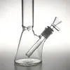 10-дюймовый стеклянный водные бонги кальян с толстым головообразным стаканом рециркулятора Bong прямая трубка вниз по нефтяным барабанам чаши для курения