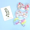 Whole Baby Girls Soft Hair Bows Knot Headband Scrawl Flower Mermaid Print Hairband DIY Girls Hair Accessories6578635