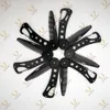 MOQ 50 PCS OEM LOGO personnalisé Peignes à cheveux pliants en métal de qualité supérieure Peigne à barbe multifonctionnel pour hommes Toilettage du visage pliable en acier inoxydable noir