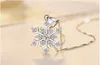 Collana con ciondolo fiocchi di neve in argento 925 con collane di cristallo Collana con ciondolo di lusso Moda regalo di Natale Gioielli di dichiarazione