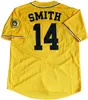 저렴한 남성의 신선한 왕자 벨-아카데미 야구 #14 윌 스미스 유니폼 옐로우 에드 크기 S-3XL