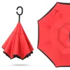 Omvänd paraply inverterat regn paraply stativ inuti ut vindtät c handtag paraply vikning dubbel lager själv regn växel skydd yp929