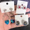 New 925 Silver Needle Simple Earrings Austrian Crystal Earrings Korean Small Fresh Earrings Micro Inlaid Zircon Mixed Wholesales DHL Free