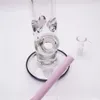 10inch Clear Straight Glass Bong Double Color Edge Smoking Pipe with 1 Colour Downstem 1 clear bowl