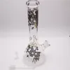 13.8in Hookah Beaker Färgmönster Glass Bong Waterpipe Dabrig med 1 Clear Bowl inkluderade global leverans