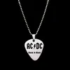 Collier pendentif à breloque groupe de rock, chaîne perlée, longue chaîne, impression Laser, cadeau, plectres de guitare, bijoux en acier inoxydable de 1.8mm, 7701375