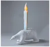 6шт / комплект LED беспламенной свечи батареи в действие лампы Погруженный Мигание Электрический столб Свечи Свадебные украшения партии