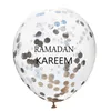 12-calowy okrągły Eid Mubarak foliowy balony Przezroczyste Ramadan Eid Mubarak Drukuj Star Moon Ballons Eid Al-Fitr Materiały