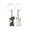2021 1 Pair Couple Cats Keychain Animal Bag Pendant Car Key Chain For Women Men Friend Keyring Lovely Jewelry Child Gifts243T4312222