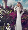 Julie Vino Abiti da sposa in pizzo pieno 2020 Sexy scollo a V maniche lunghe abiti da sposa Sweep Train Mermaid Abiti da sposa170R