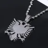 Albania Eagle Pendant Necklaces Gold Color Stainless Steel Ethnic Trendy Jewelry Gifts316j