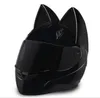 Personnalité Cat Ear Motorcycle complet Casque Four Seasons Protection solaire Racing Men and Women Summer Horn3156544