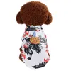 犬の服夏のビーチTシャツの小さなベストプリントハワイアパレルペット旅行花の半袖服猫ブラウスジャンプスーツ衣装供給