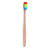 Houten regenboog bamboe tandenborstel milieu-hout tandenborstel zachte borstel hoofd bamboe tandenborstel