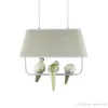 Birds pendant lights vintage lamp resin bird fabric lampshade for kitchen lighting dining room retro loft pendant lamp