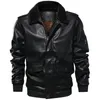 Chaqueta gruesa y cálida de invierno para hombre, chaqueta Bomber de cuero, chaquetas de moto de imitación de terciopelo para hombre, abrigos de piel Retro para hombre, talla: S-2XL