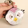 Bonito coruja frango cristal dos desenhos animados anime moeda bolsa chaveiro pingente carteira de couro do plutônio chaveiro para saco feminino charm337s