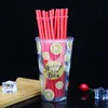 10.5inch Colorful Plastic Drinking Straws 26cm Reusable straws for tall skinny tumblers PP candy color straws for cocktail bar tools