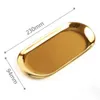 Metal Storage Tray Gold Oval Dotted Fruit Plate Small Items Jewelry Display Tray Mirror